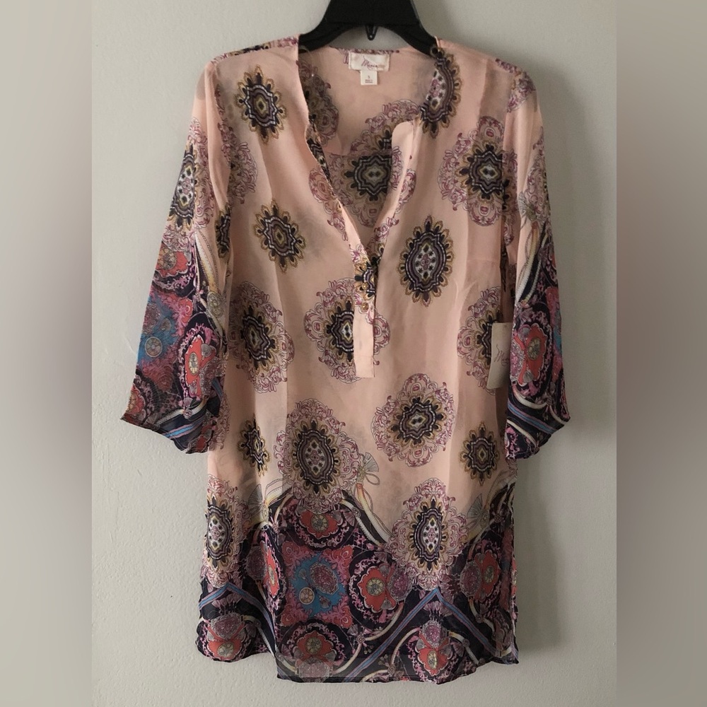 Misia Paisley V-Neck Tunic Top NWT